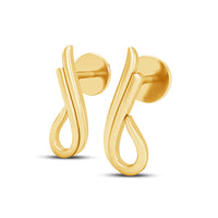 atjewels 18K Yellow Plated On 925 Sterling Fashion Stud Earrings For Women's MOTHER'S DAY SPECIAL OFFER - atjewels.in