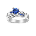 atjewels 18K White Gold Over 925 Sterling Silver Round Blue Sapphire Solitaire Engagement Ring MOTHER'S DAY SPECIAL OFFER - atjewels.in