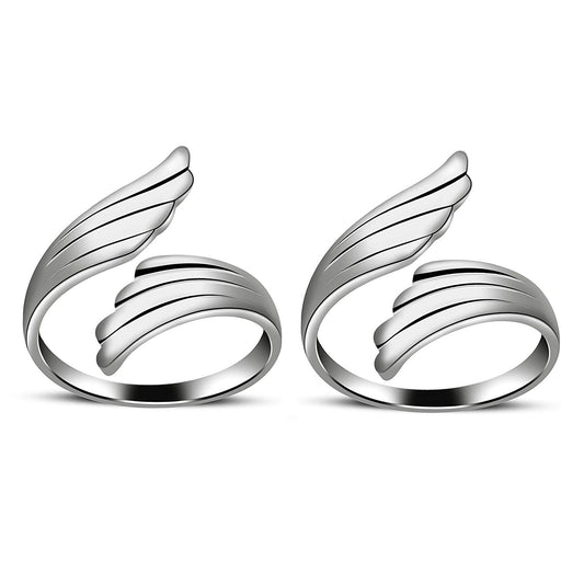 atjewels Adjustable ToeRing in 14K White Gold Plated On Silver For Women - atjewels.in