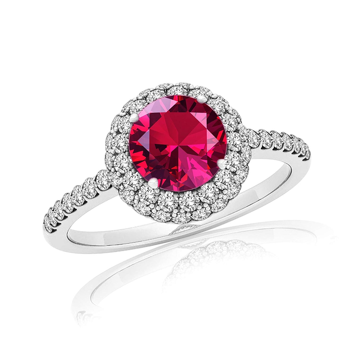 14K White Gold Plated .925 Sterling Silver Amthesty Holo Engagement Ring Free Sizing For Women's - atjewels.in