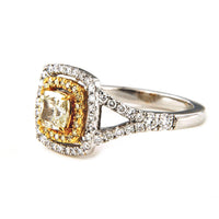 atjewels 18K Two Tone Gold Over .925 Silver White CZ  Princess Engagement Ring MOTHER'S DAY SPECIAL OFFER - atjewels.in
