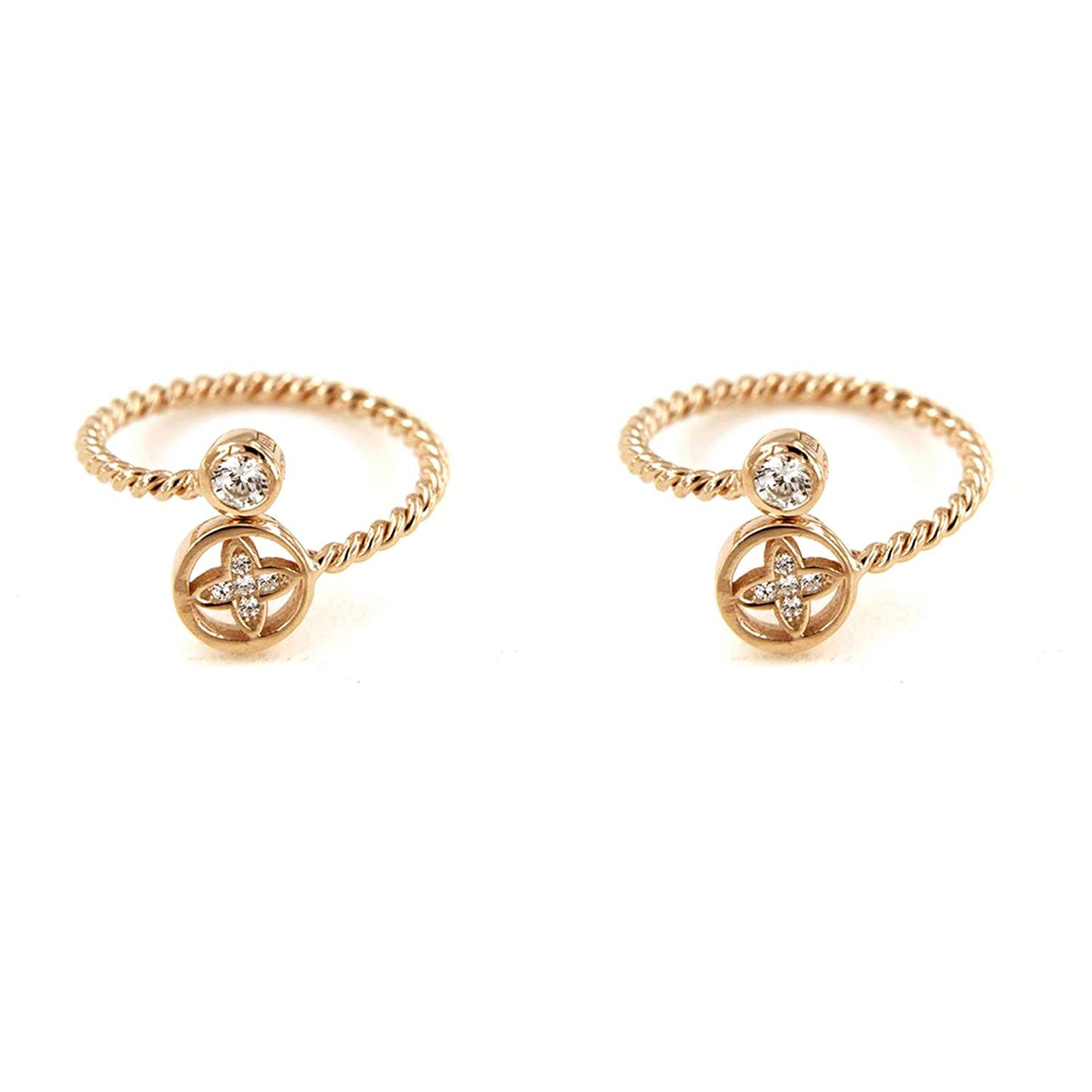 atjewels Round Cut White CZ 14k Rose Gold Over .925 Sterling Silver Bypass ToeRing For Women and Girls - atjewels.in