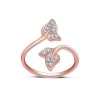 atjewels Rose Gold Over 925 Silver Round White CZ Leaf ToeRing Available In Pair - atjewels.in