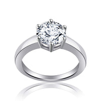 atjewels 4.00 Ct Solitaire White Diamond 14K White Gold Plated Prong Set Ring Free Sizing For Womens MOTHER'S DAY SPECIAL OFFER - atjewels.in