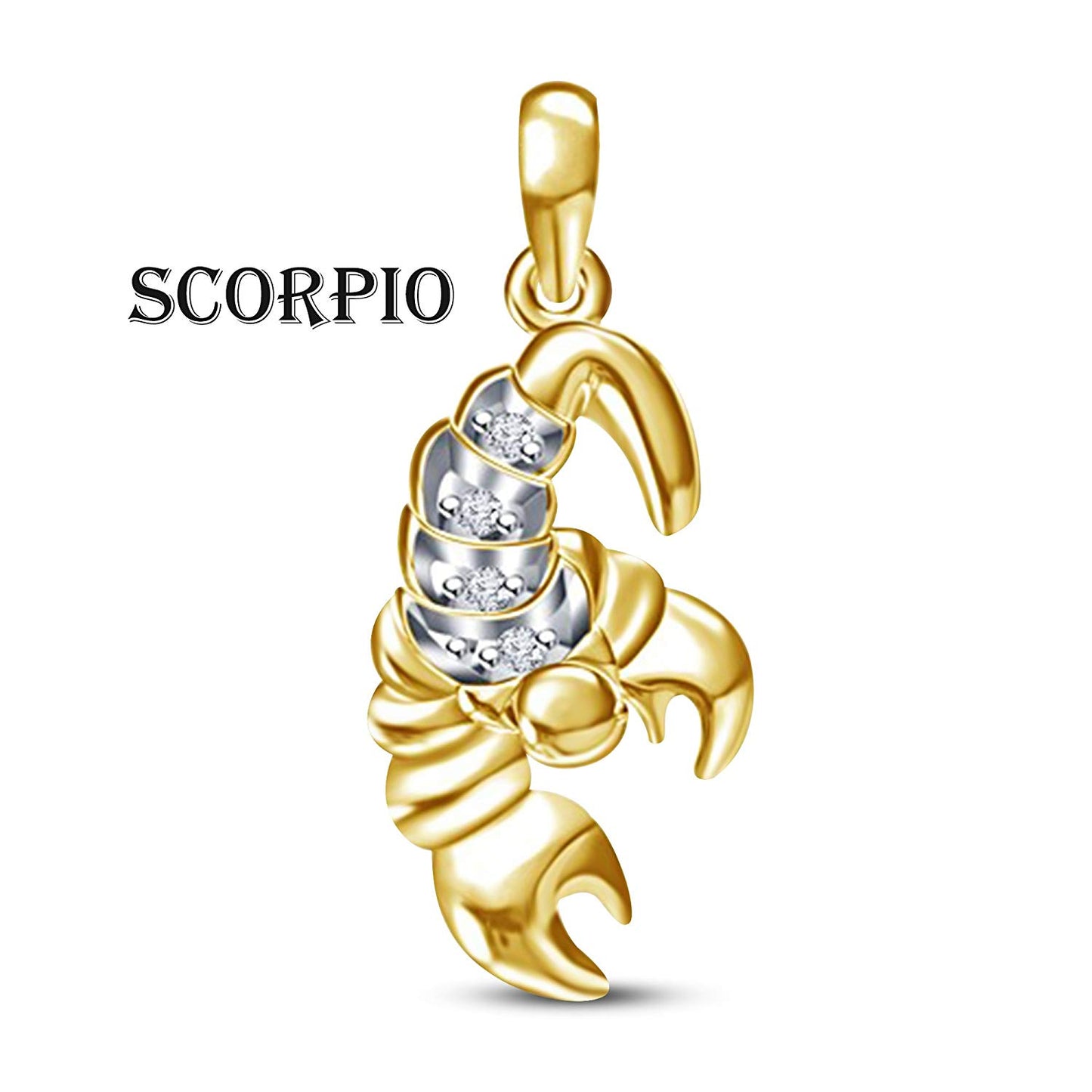 atjewels 14K Gold Over 925 Sterling Silver White CZ 12 Constellations Zodiac Pendant - atjewels.in