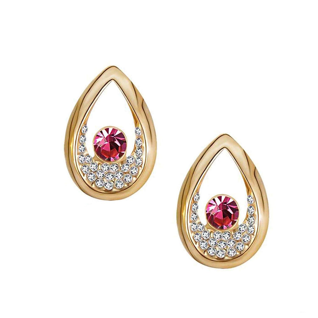 atjewels Round Cut Garnet, Sapphire & White CZ 14k Yellow Gold Over .925 Sterling Silver Fancy Party Wear Jewelry Set For Girl's & Women's For Navratri Special - atjewels.in