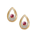 atjewels Round Cut Garnet, Sapphire & White CZ 14k Yellow Gold Over .925 Sterling Silver Fancy Party Wear Jewelry Set For Girl's & Women's For Navratri Special - atjewels.in