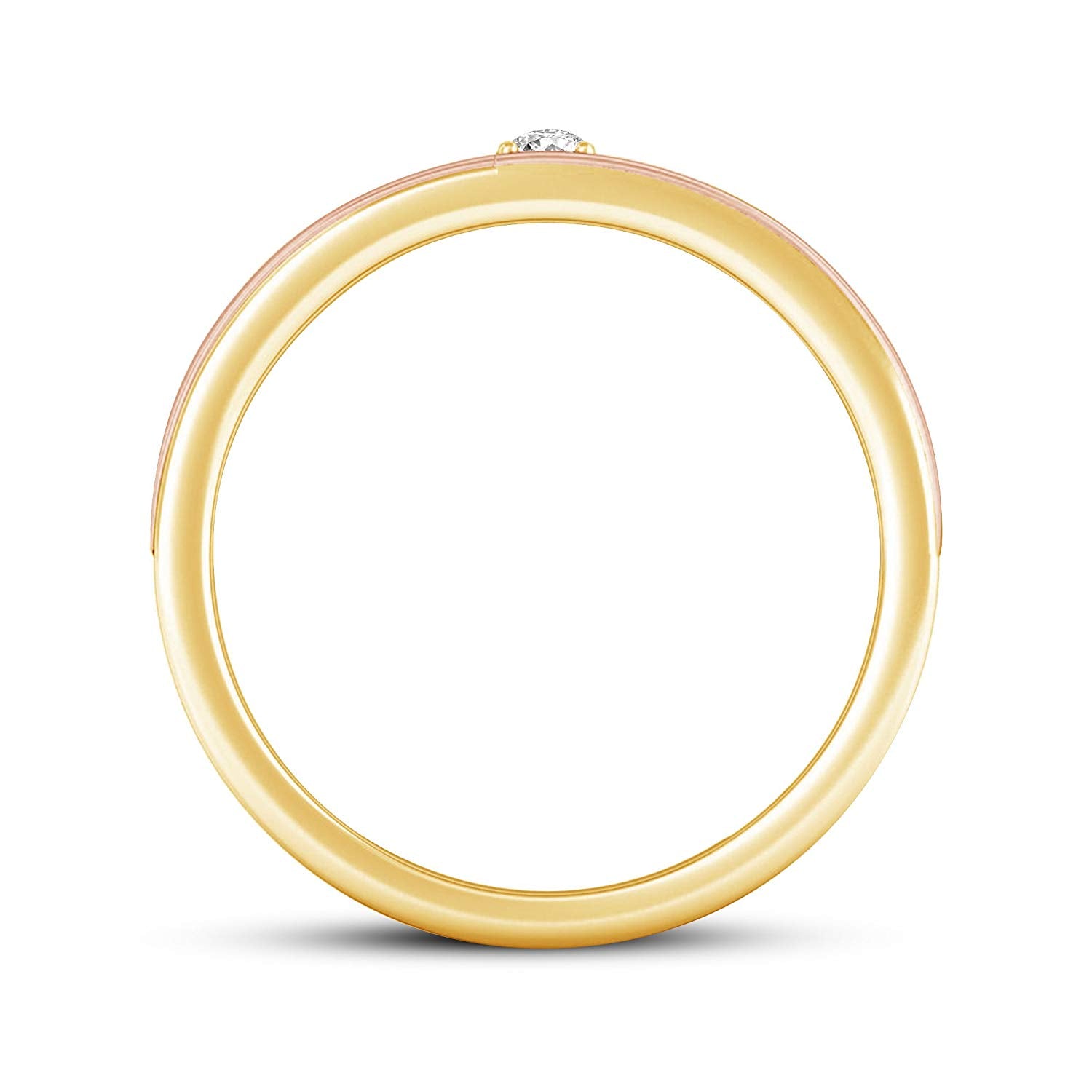 atjewels 14K Yellow and Rose Gold Over 925 Silver Round White Zirconia Men's Band Ring MOTHER'S DAY SPECIAL OFFER - atjewels.in