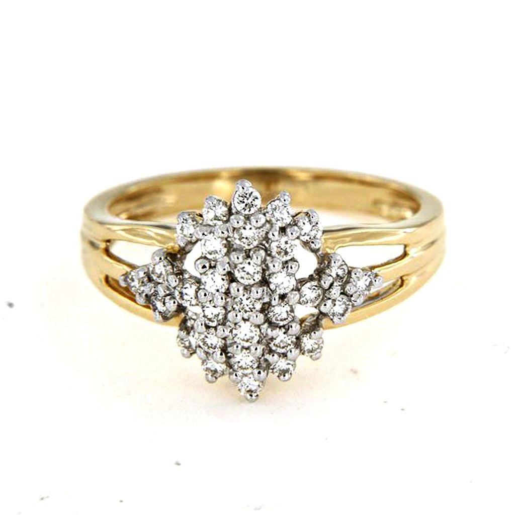 atjewels Cluster Ring For Women with 14K Gold Over .925 Sterling Silver Free Shipping MOTHER'S DAY SPECIAL OFFER - atjewels.in