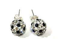 atjewels Round Cut Crystal Sterling Silver Pave Ball Stud Earrings, Crystal Fireball Disco Ball Earrings 1 Pair For Girl's and Women's Fancy Party Wear Earrings - atjewels.in