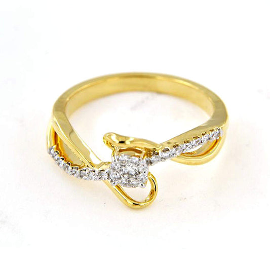 atjewels 18K Gold Over .925 Sterling Silver Round CZ Cluster or Bypass Ring MOTHER'S DAY SPECIAL OFFER - atjewels.in
