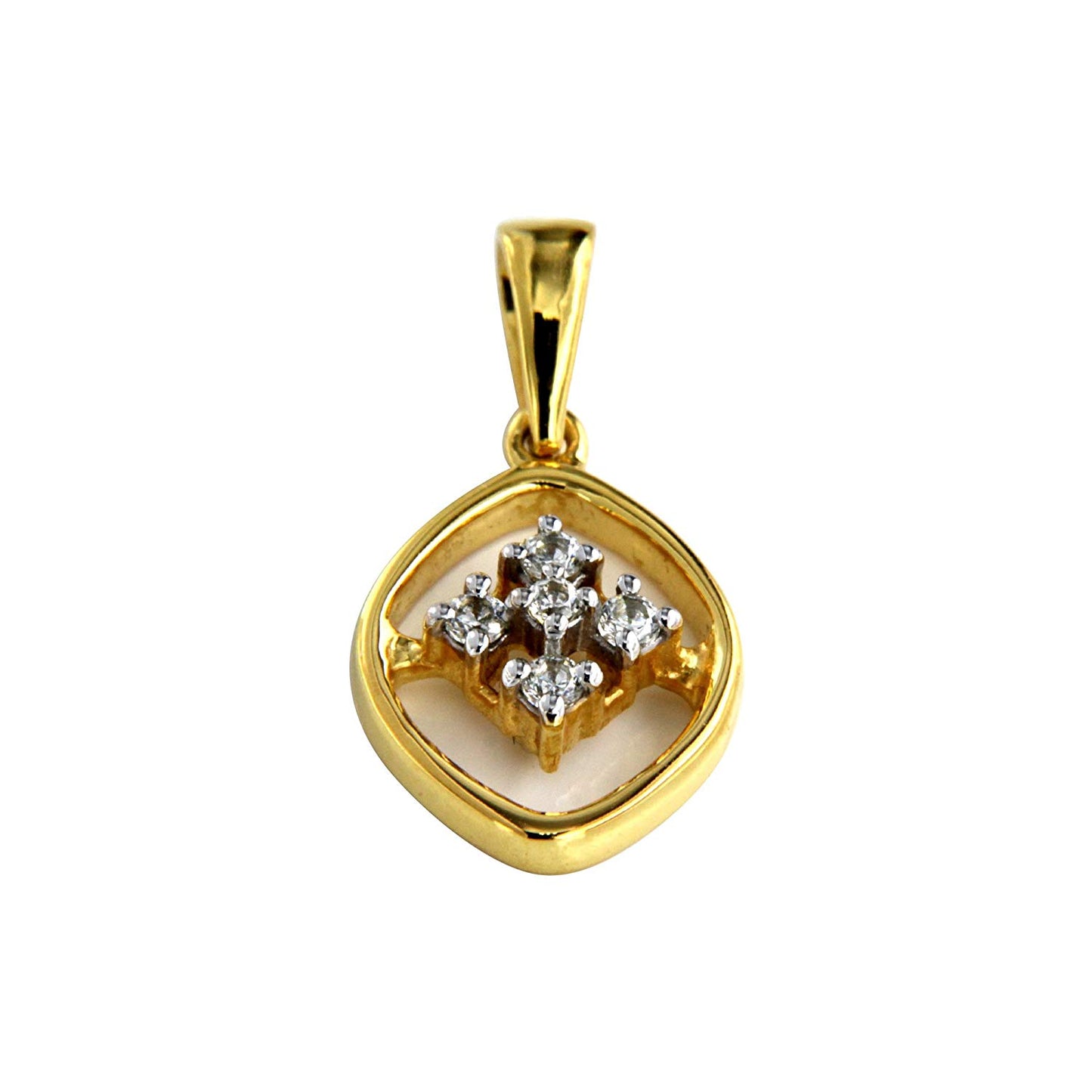 atjewels 18K Yellow Gold Over 925 Sterling White CZ Cocktail Fashion Pendant MOTHER'S DAY SPECIAL OFFER - atjewels.in