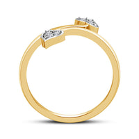 atjewels Twotone Gold on 925 Silver Round White Cubic Zirconia Bypass Heart Ring MOTHER'S DAY SPECIAL OFFER - atjewels.in