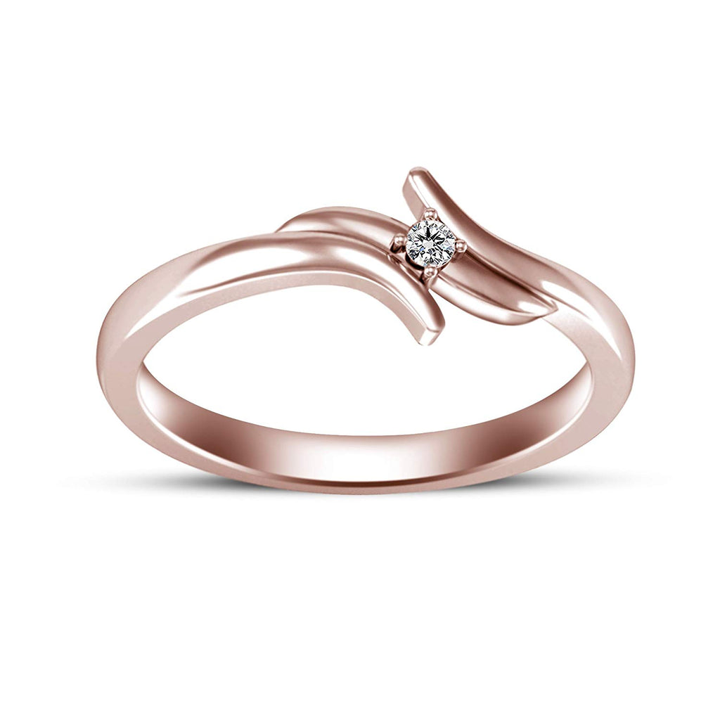 atjewels Round White CZ in 14K Rose Gold Plated On 925 Silver Bypass Engagement Ring MOTHER'S DAY SPECIAL OFFER - atjewels.in