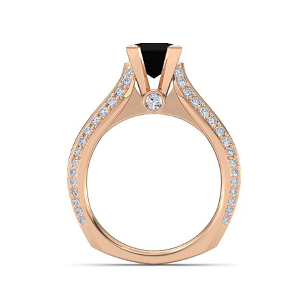 New Black & White CZ Rose Gold Plated 925 Sterling Silver Disney Princess Jasmine Engagement Ring MOTHER'S DAY SPECIAL OFFER - atjewels.in