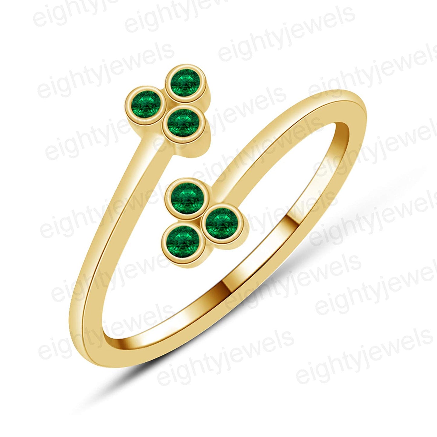 atjewels Bypass Adjustable ToeRing in 14K Yellow Gold Plated On Sterling Silver Gemstone Variation For Women's - atjewels.in