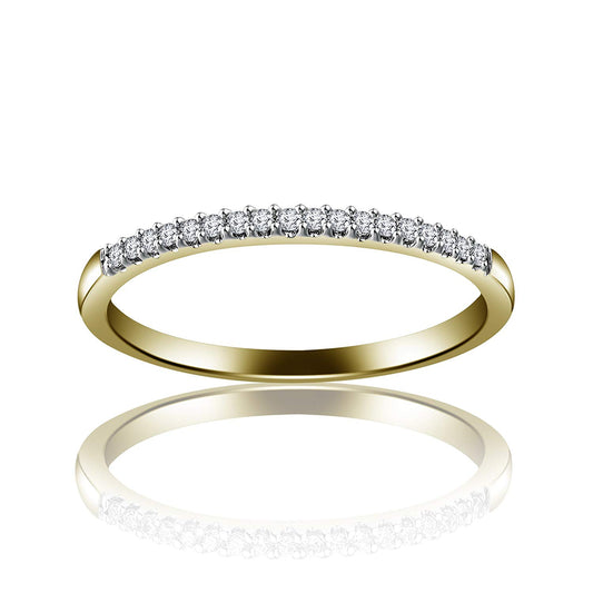 atjewels White Cubic Zirconia With 18K Yellow Gold Over .925 Sterling Silver Wedding Band Ring MOTHER'S DAY SPECIAL OFFER - atjewels.in