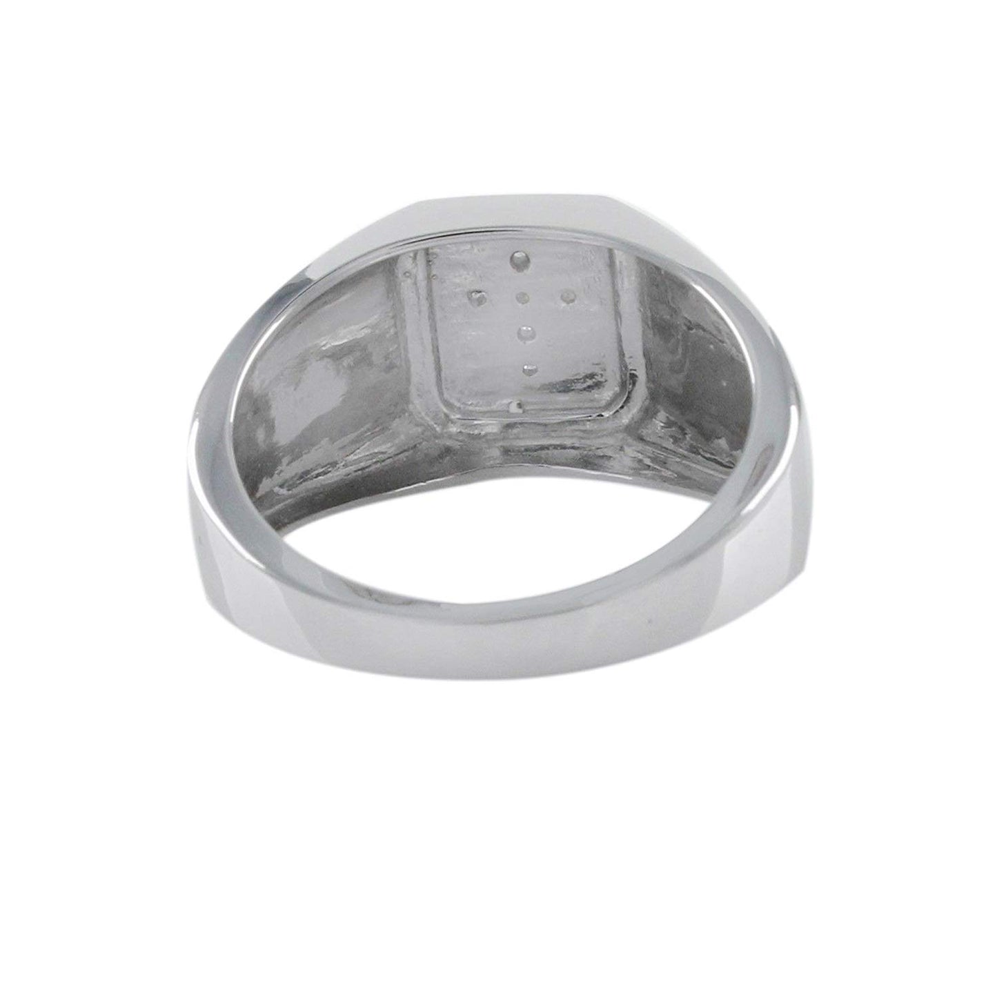 atjewels Round Cut White CZ .925 Sterling Silver Men's Cross Engagement Ring For Men's & Boy's For Christmas Special - atjewels.in