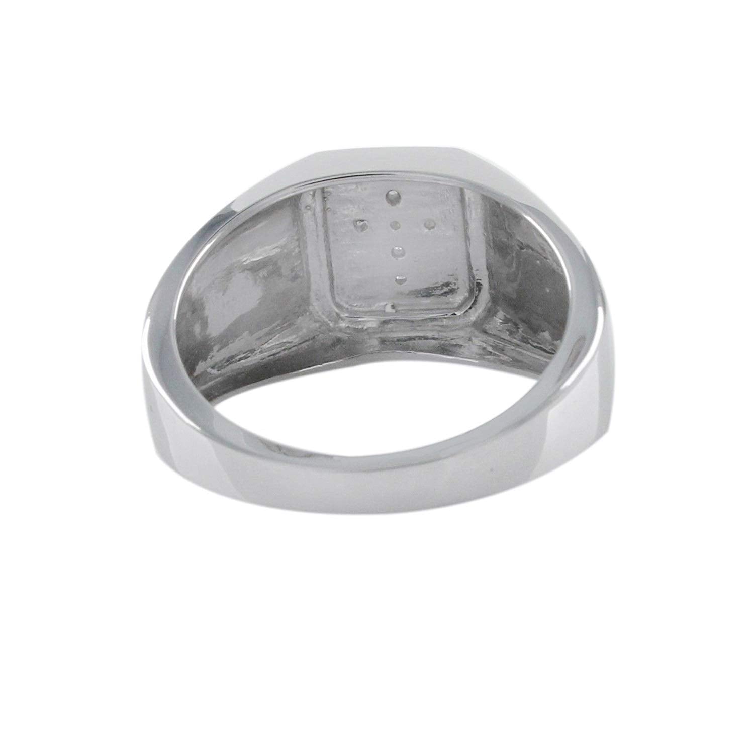 atjewels Round Cut White CZ .925 Sterling Silver Men's Cross Engagement Ring For Men's & Boy's For Christmas Special - atjewels.in