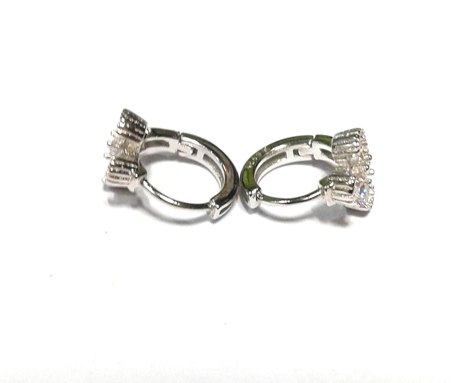 atjewels Round Cut White CZ 925 Sterling Silver Hoop Earrings For Girl's and Women's For MOTHER'S DAY SPECIAL OFFER - atjewels.in