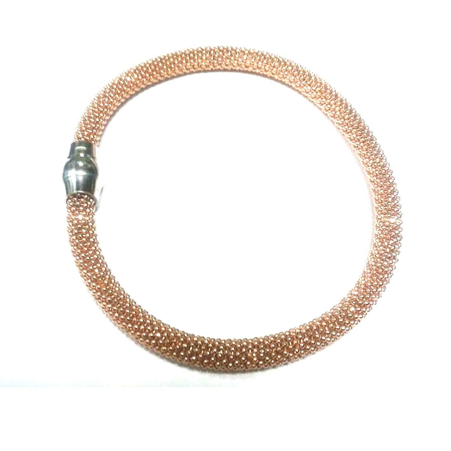 atjewels Rose Gold Over .925 Sterling Silver Diamond Cut Soft Mesh Bracelet For Girl's and Women's For MOTHER'S DAY SPECIAL OFFER - atjewels.in