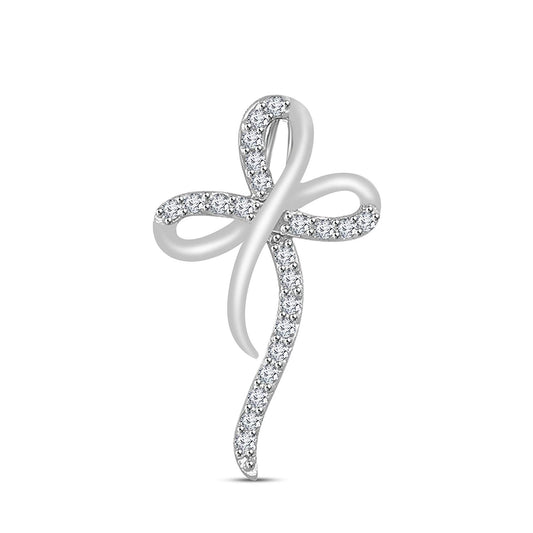 atjewels 18K White Gold Over 925 Sterling White CZ Cross Pendant MOTHER'S DAY SPECIAL OFFER - atjewels.in