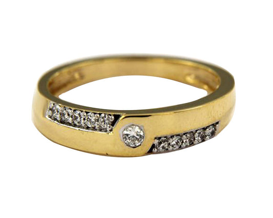 atjewels 14K Yellow Gold Over 925 Silver 0.25 TCW with Round White CZ Wedding Band Rign For Men's MOTHER'S DAY SPECIAL OFFER - atjewels.in