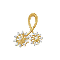 atjewels 14k Yellow Over 925 Sterling Silver Round White Zirconia Bypass Flower Pendant MOTHER'S DAY SPECIAL OFFER - atjewels.in
