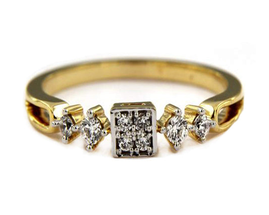 atjewels 14K Yellow Gold Over 925 Silver 0.25 TCW with Round White CZ Engagement Ring MOTHER'S DAY SPECIAL OFFER - atjewels.in