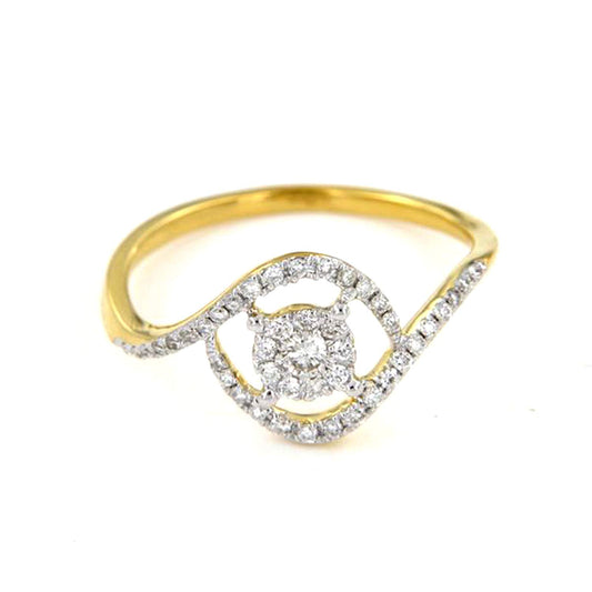 atjewels 18K Yellow Gold Over .925 Sterling Silver Round White Cubic Zirconia Cluster Ring MOTHER'S DAY SPECIAL OFFER - atjewels.in