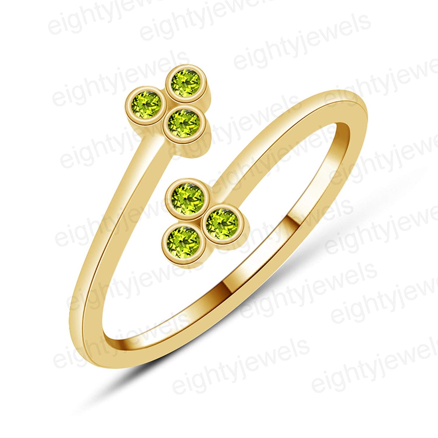 atjewels Bypass Adjustable ToeRing in 14K Yellow Gold Plated On Sterling Silver Gemstone Variation For Women's - atjewels.in