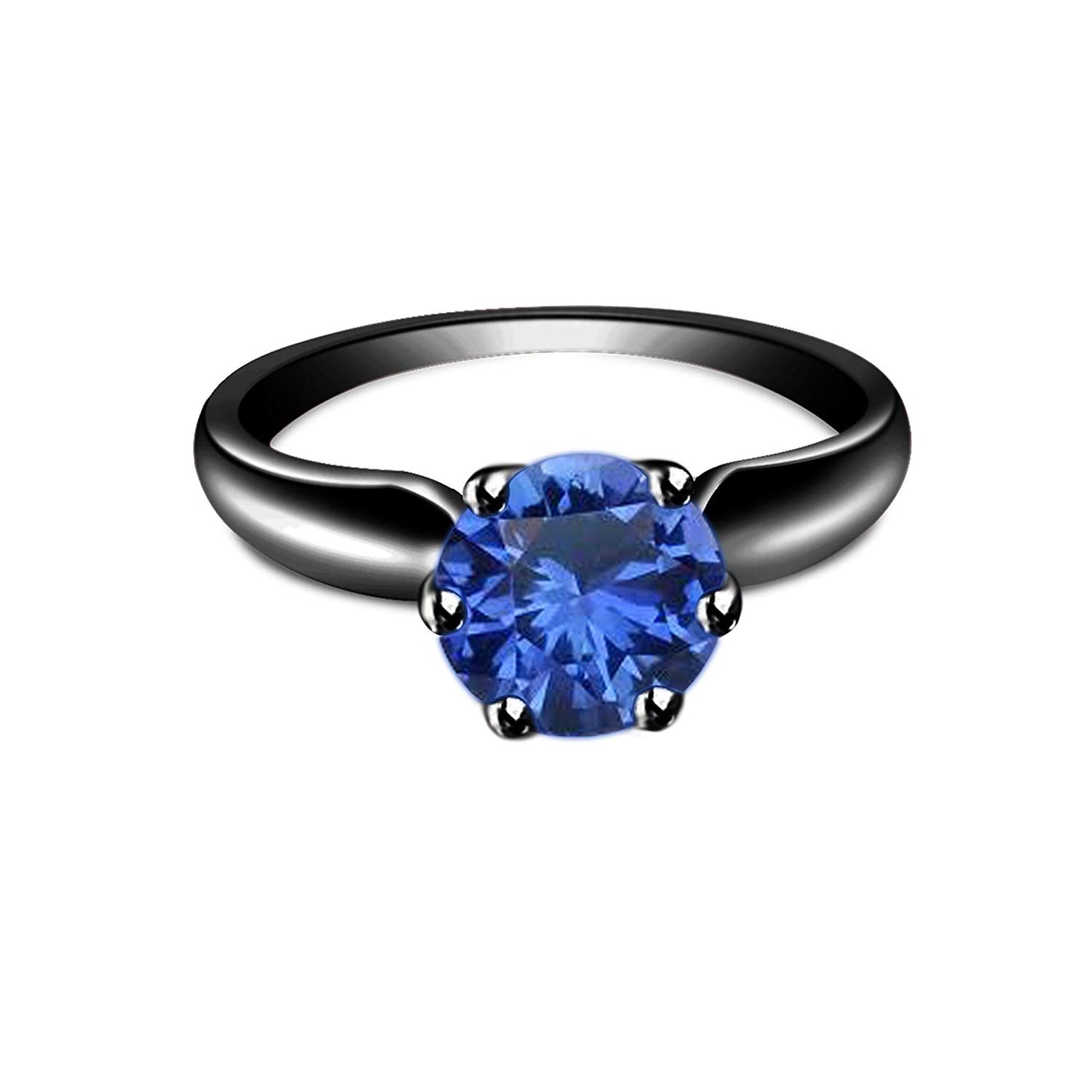 atjewels Round Cut Multi-Color Gemstone .925 Sterling Silver Solitaire Engagement Ring For Women's and Girl's For Diwali Special - atjewels.in