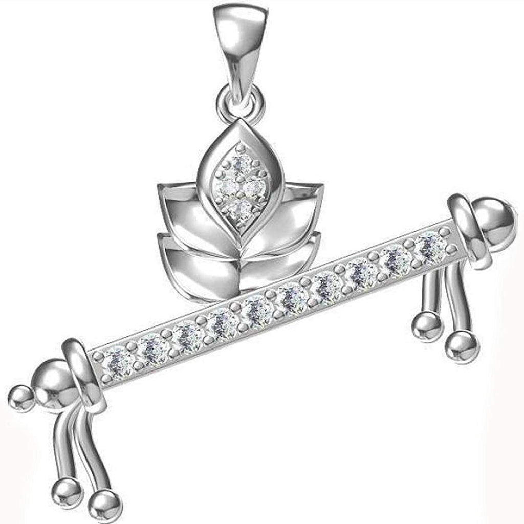 atjewels .925 Sterling Silver Krishna God Pendant With White Cz MOTHER'S DAY SPECIAL OFFER - atjewels.in