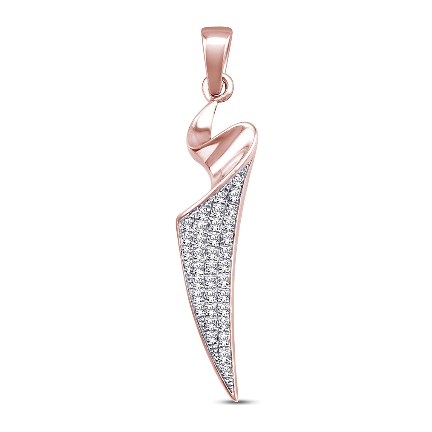 atjewels 18K Rose Gold On .925 Sterling Silver Round Cut White CZ Fashion Pendant For All MOTHER'S DAY SPECIAL OFFER - atjewels.in