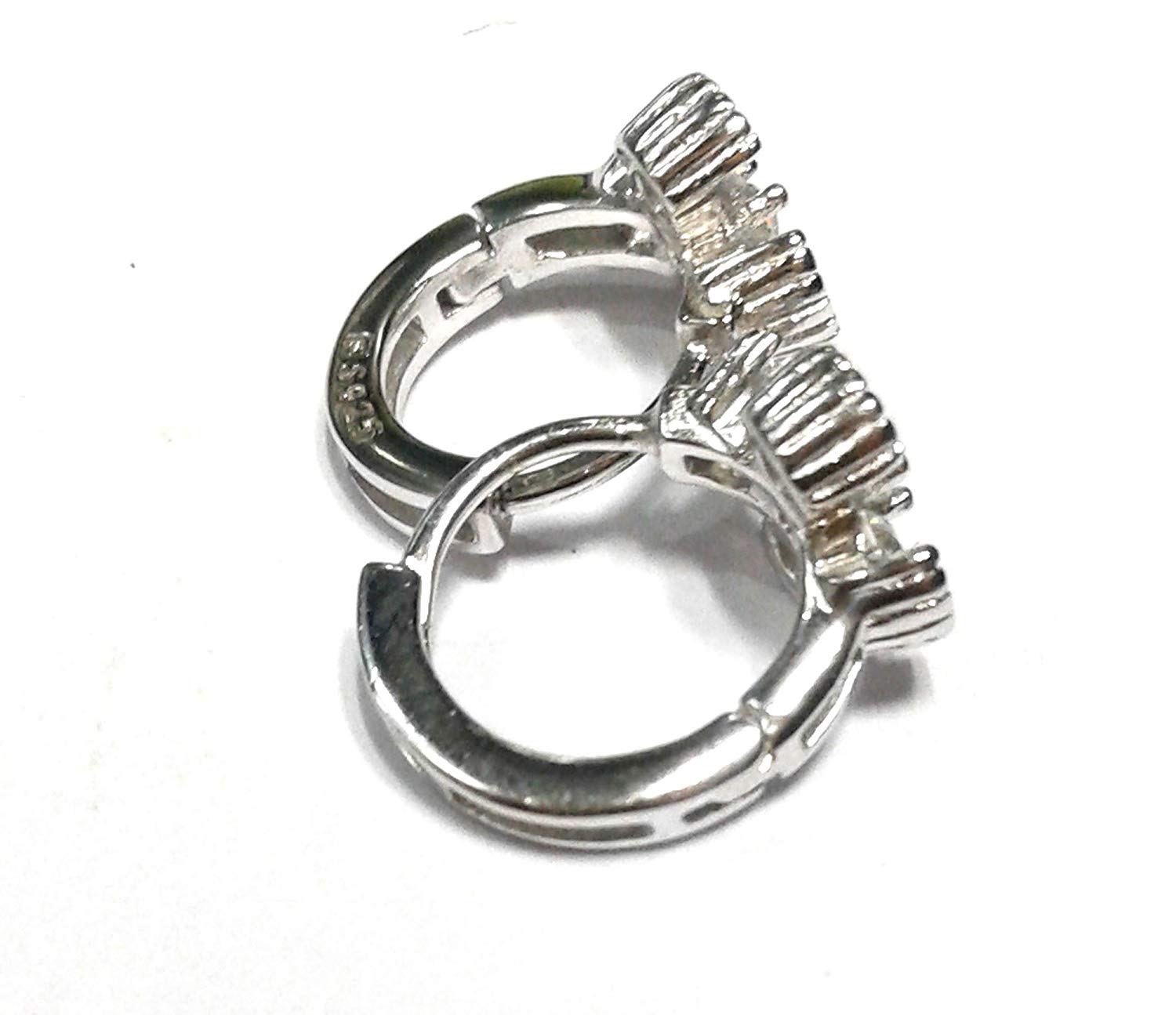 atjewels Round Cut White CZ 925 Sterling Silver Hoop Earrings For Girl's and Women's For MOTHER'S DAY SPECIAL OFFER - atjewels.in