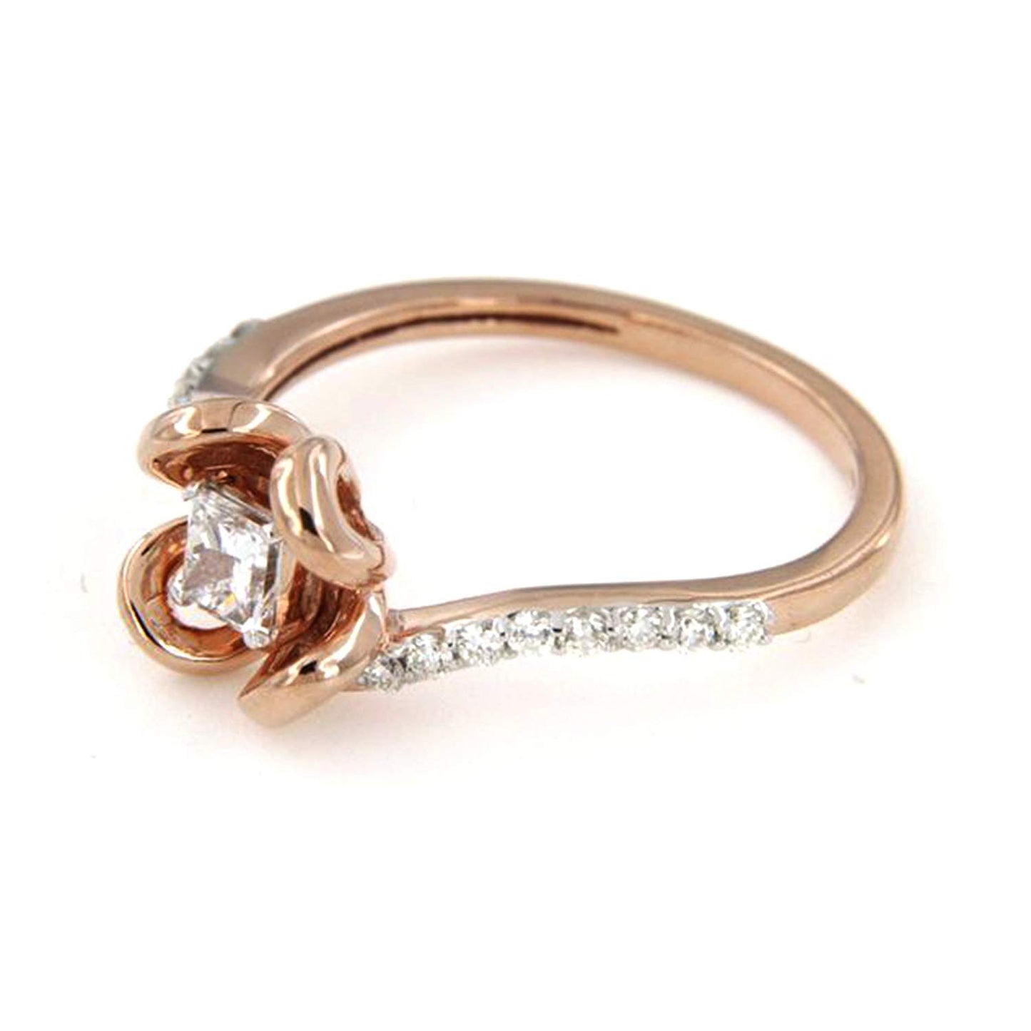 atjewels 18K Rose Gold Over 925 Sterling White CZ Princess Cut Flower Ring MOTHER'S DAY SPECIAL OFFER - atjewels.in