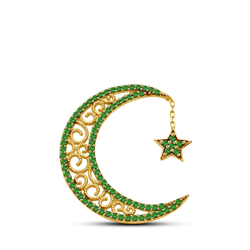 Eid Day Special 14K Yellow Gold Plated on 925 Sterling Charm & Pendant for Women's - atjewels.in