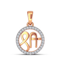 atjewels 18K Rose Gold Over 925 Sterling Silver White CZ Shree Pendant For Men and Women MOTHER'S DAY SPECIAL OFFER - atjewels.in