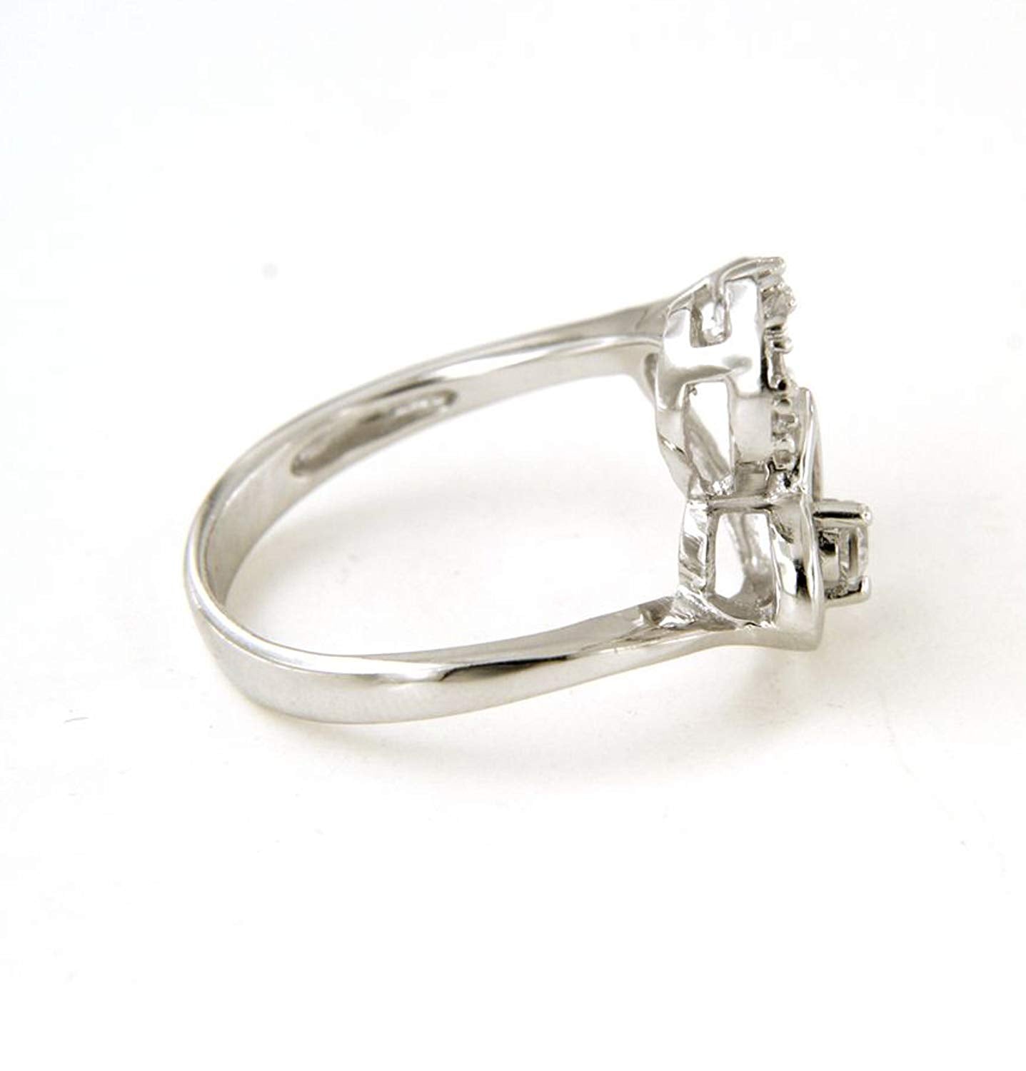 atjewels Round Cut White Cubic Zirconia .925 Sterling Silver Double Heart Ring For Women's MOTHER'S DAY SPECIAL OFFER - atjewels.in