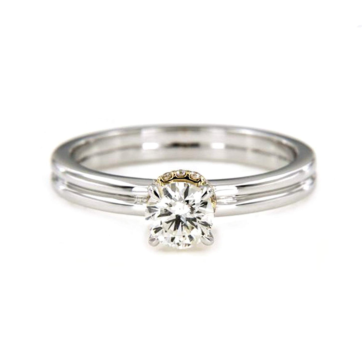 atjewels White Round Zirconia 18K White Gold Over .925 Sterling Silver Solitaire Ring MOTHER'S DAY SPECIAL OFFER - atjewels.in