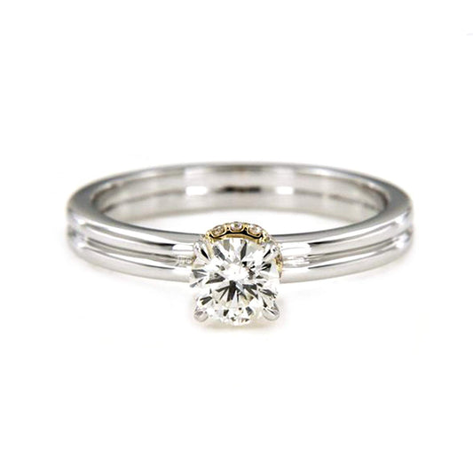 atjewels White Round Zirconia 18K White Gold Over .925 Sterling Silver Solitaire Ring MOTHER'S DAY SPECIAL OFFER - atjewels.in