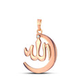 Special eid 14K Yellow Gold Over .925 Sterling Silver Allah Pendant For Women's - atjewels.in