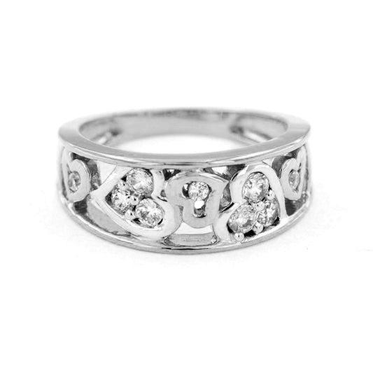 atjewels 14K White Gold Over 925 Silver 0.78 TCW with Round White CZ Wedding Band Ring MOTHER'S DAY SPECIAL OFFER - atjewels.in