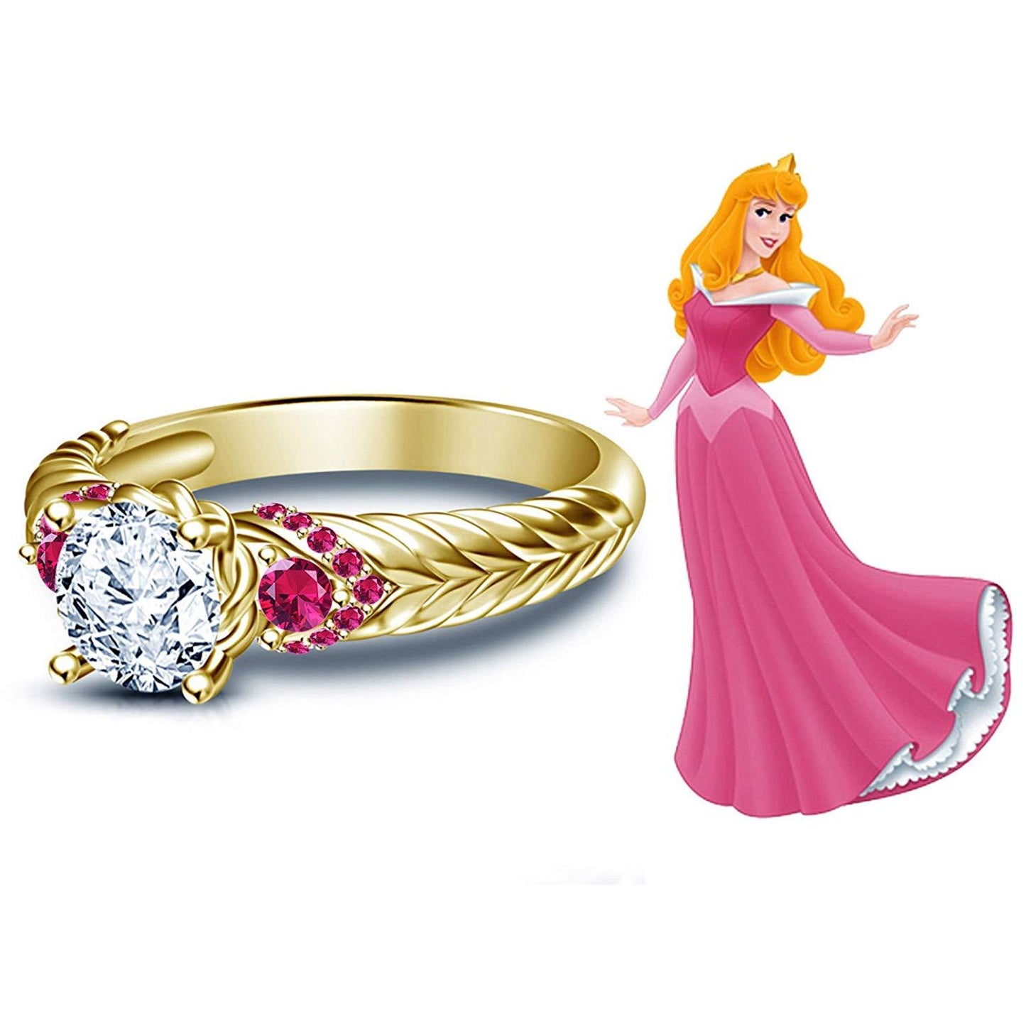 925 Sterling Silver Multicolor Zirconia  Princess Engagement Ring For Women's - atjewels.in