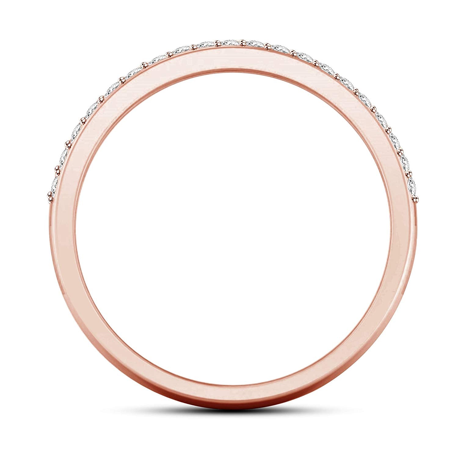 atjewels Round White Zirconia 14K Rose Gold Over 925 Silver Sterling Engagement Ring MOTHER'S DAY SPECIAL OFFER - atjewels.in