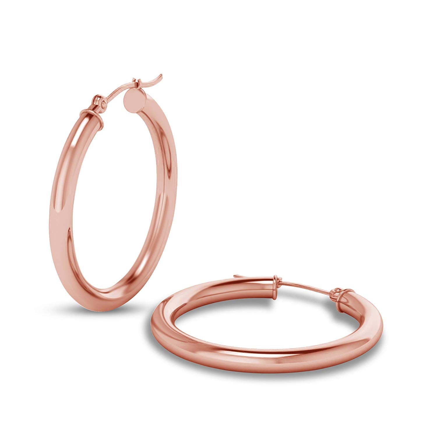 atjewels Hoop Earrings in 18k Rose Gold Plated on 925 Sterling Silver MOTHER'S DAY SPECIAL OFFER - atjewels.in