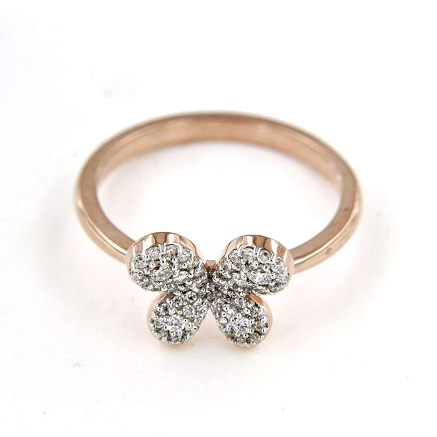 atjewels 18K Rose Gold on .925 Sterling Silver Round Cut Cubic Zircon Butterfly Ring for Women's MOTHER'S DAY SPECIAL OFFER - atjewels.in