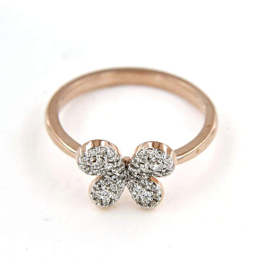atjewels 18K Rose Gold on .925 Sterling Silver Round Cut Cubic Zircon Butterfly Ring for Women's MOTHER'S DAY SPECIAL OFFER - atjewels.in