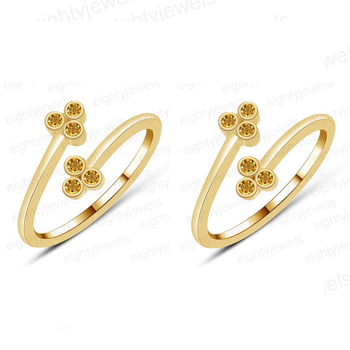 atjewels Bypass Adjustable ToeRing in 14K Yellow Gold Plated On Sterling Silver Gemstone Variation For Women's - atjewels.in