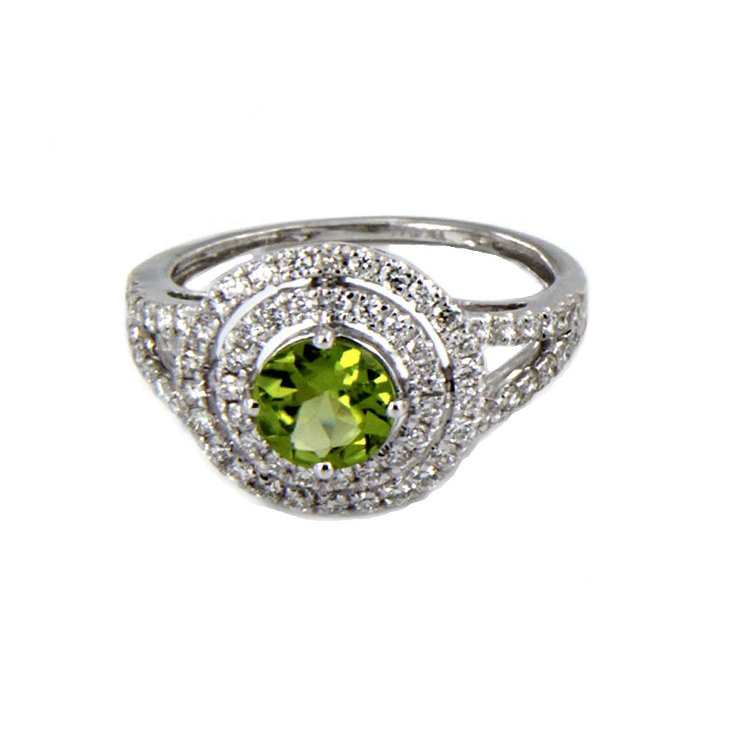 18K White Gold Over .925 Sterling Silver for Free Shipping Round Muticolor Stone Engagement Ring - atjewels.in